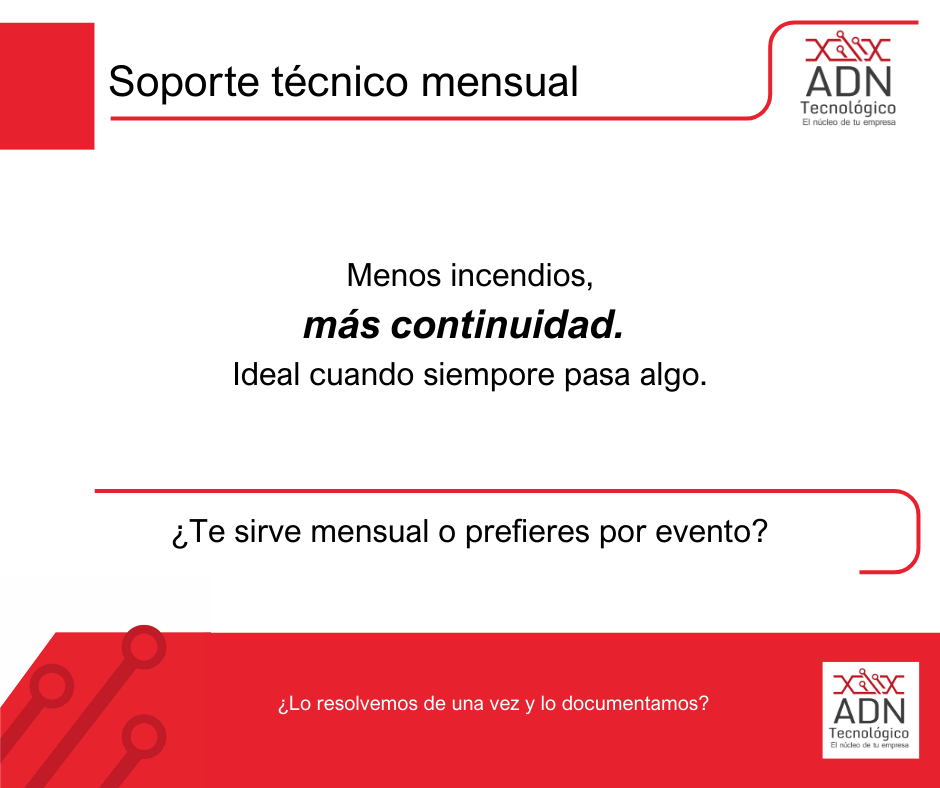 Soporte técnico mensual