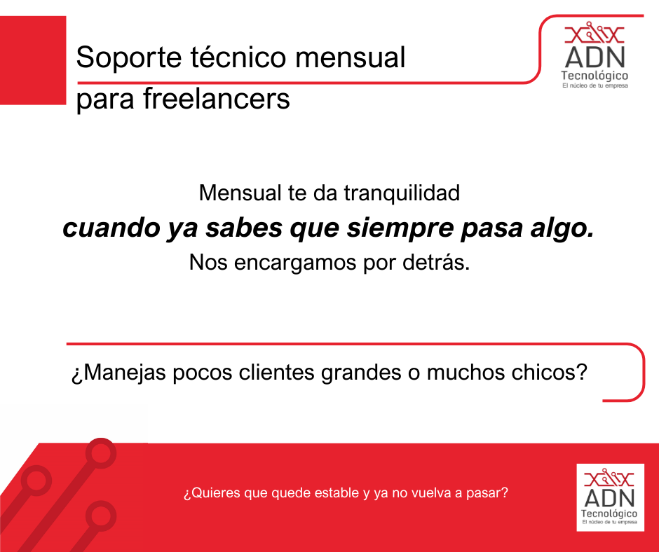 Soporte mensual para freelancers