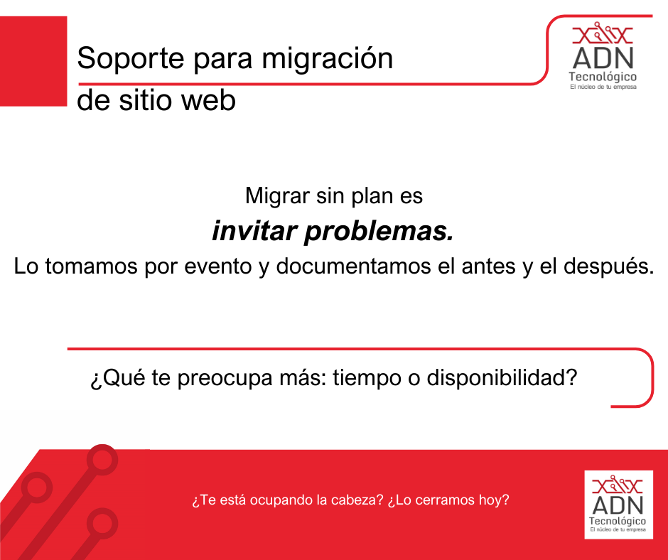 Soporte para migración de sitio web