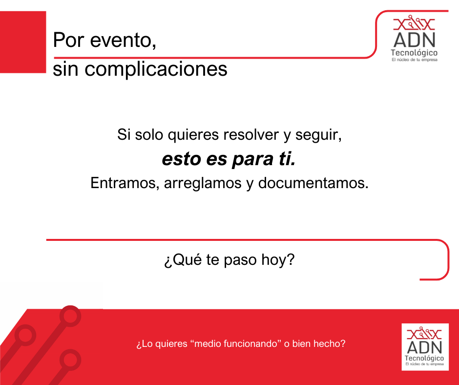 Soporte por evento sin complicaciones
