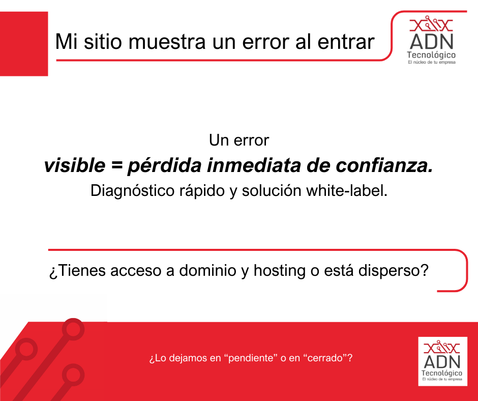 Mi sitio muestra un error al entrar