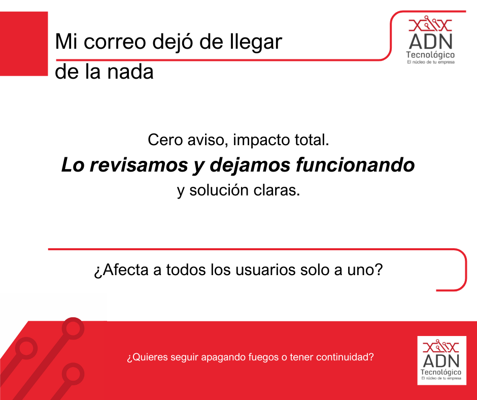 Mi correo dejó de llegar de repente