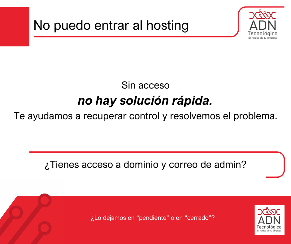 No puedo entrar al hosting
