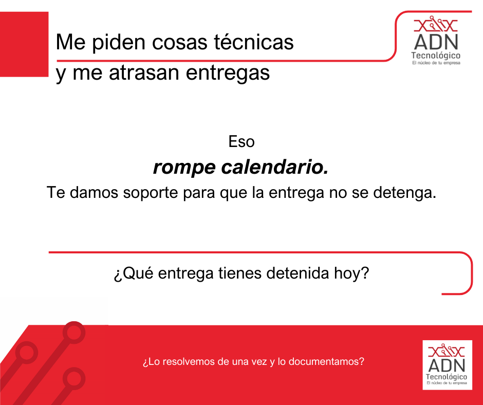 Las tareas técnicas atrasan mis entregas