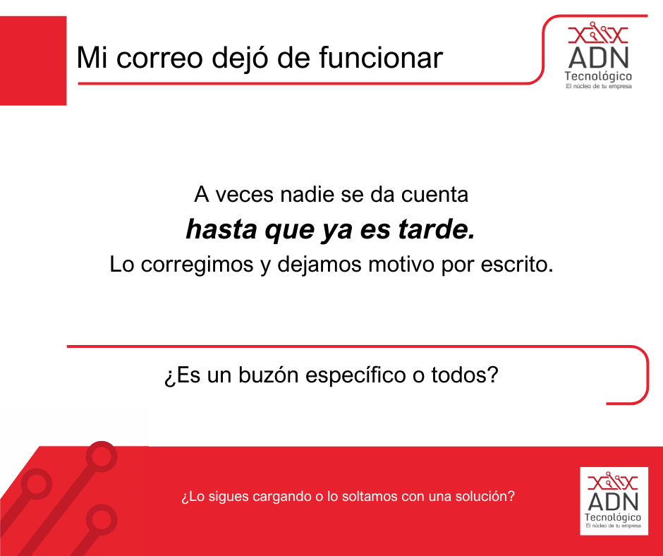Mi correo dejó de funcionar