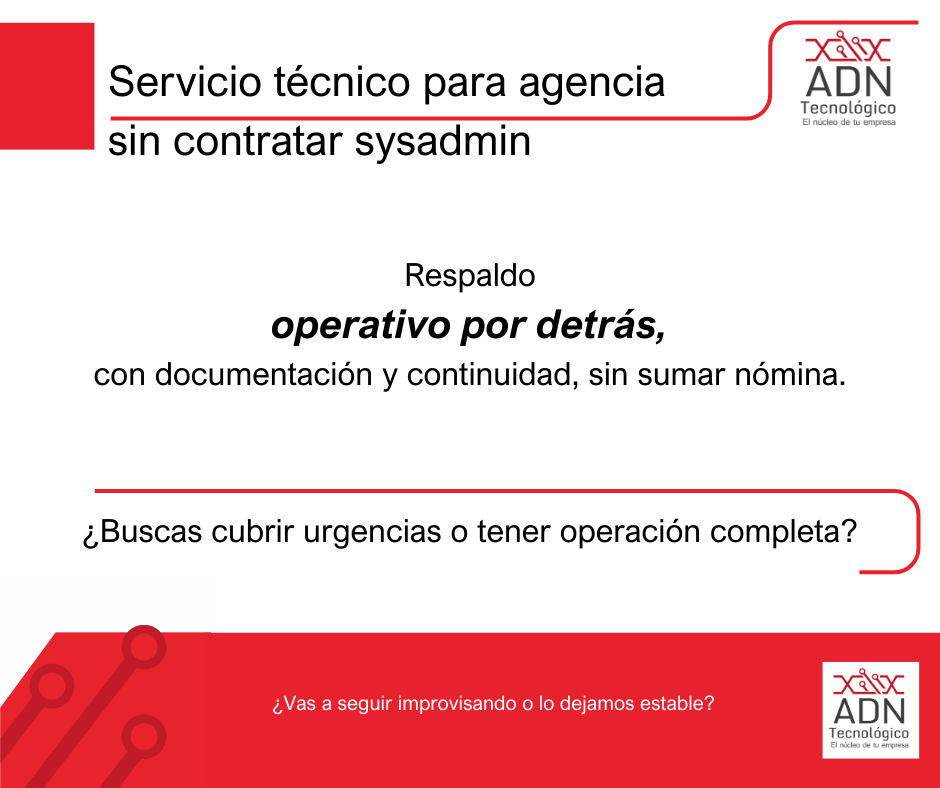 Soporte externo sin contratar sysadmin