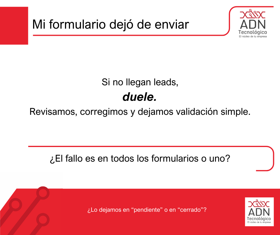 Mi formulario dejó de enviar