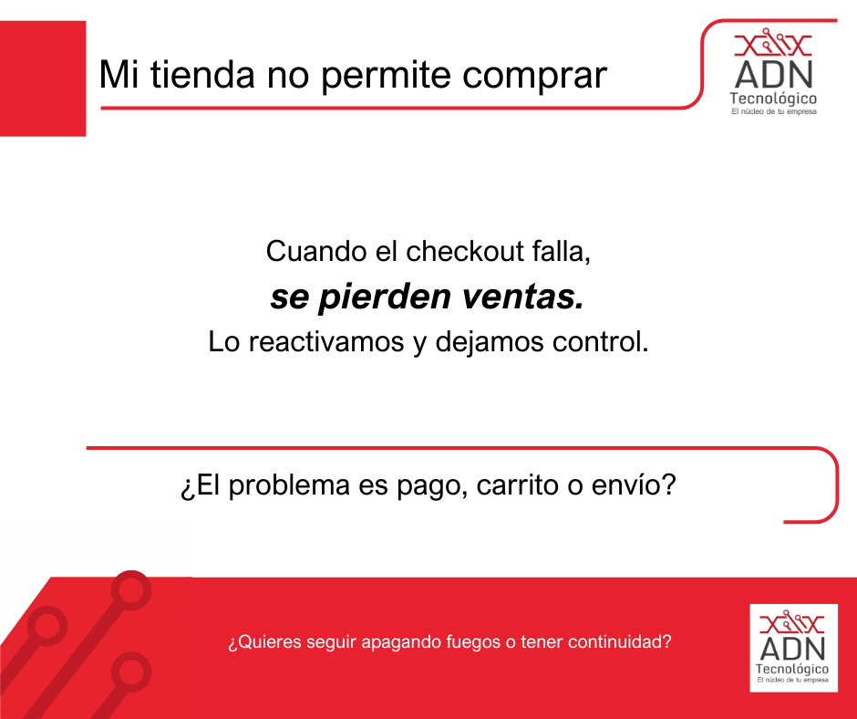 Mi tienda no permite comprar