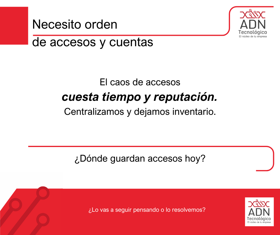 Ordenar accesos y cuentas