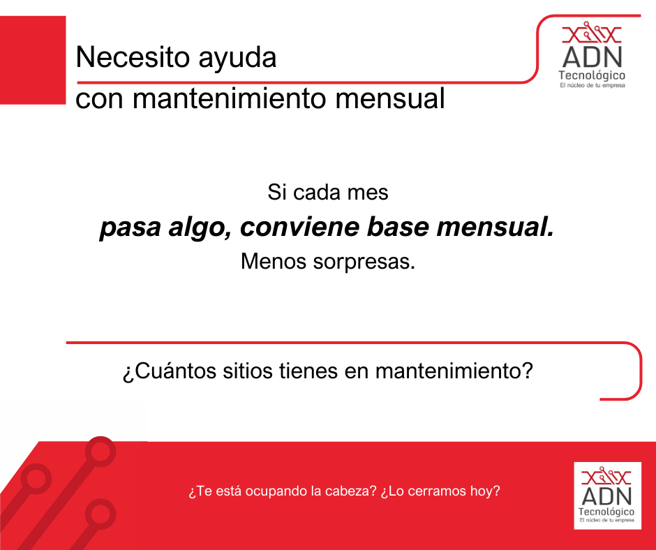 Ayuda con mantenimiento mensual