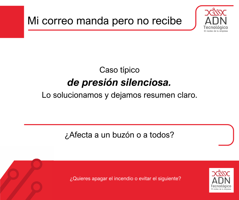 Mi correo envía pero no recibe