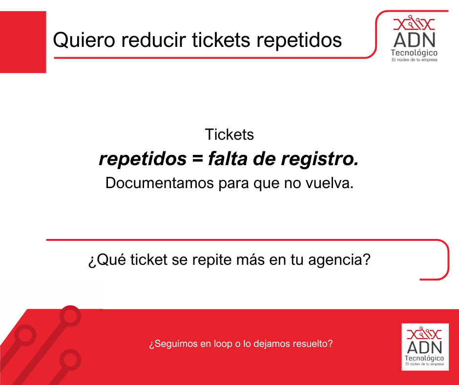 Reducir tickets repetidos