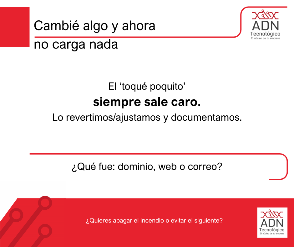 Cambié algo y ya no carga nada