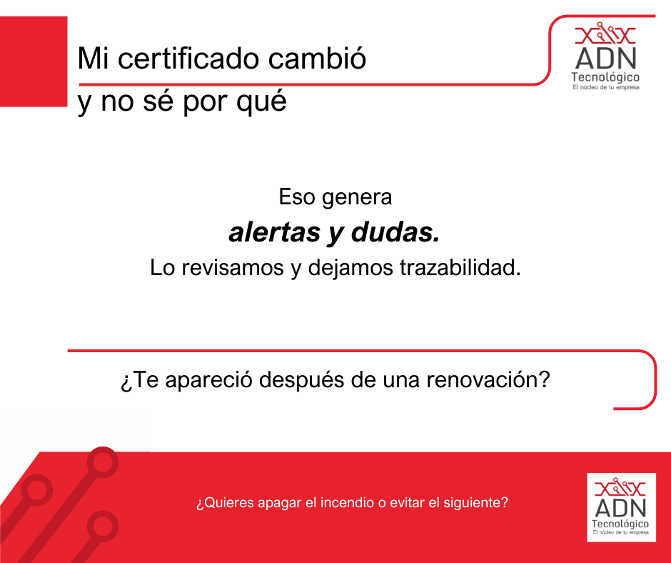 Mi certificado cambió y no sé por qué