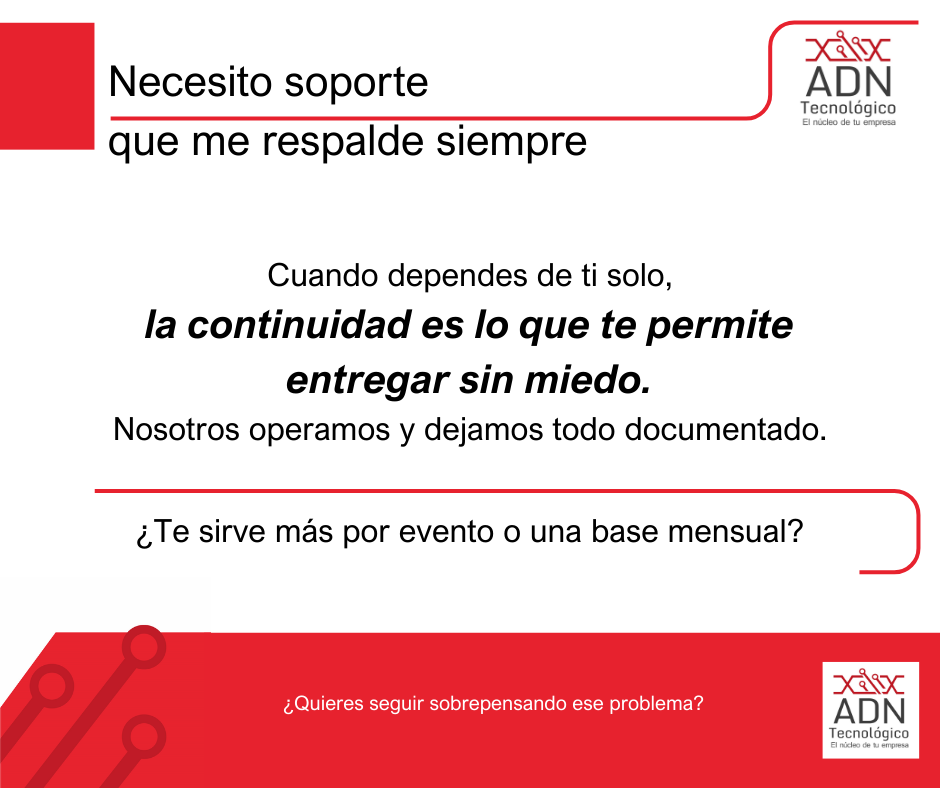 Soporte que mantenga la continuidad