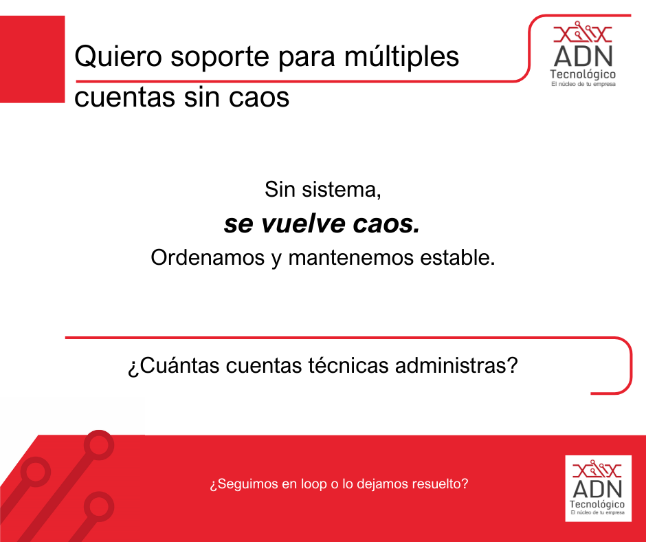 Múltiples cuentas técnicas sin caos