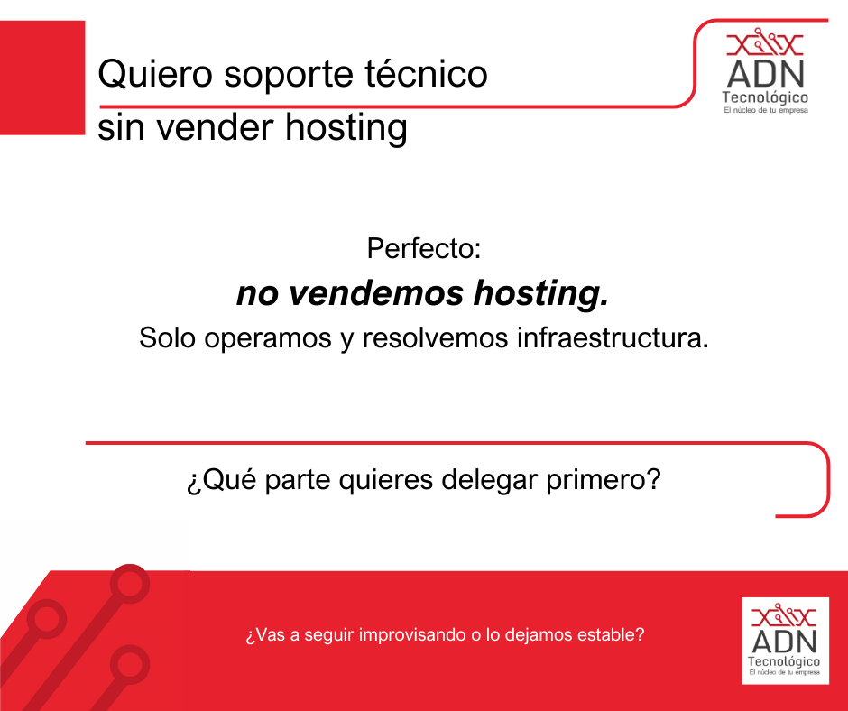 Soporte técnico sin vender hosting